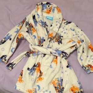 Bluey 3T Bathrobe - cream with Bluey and Bingo